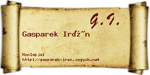 Gasparek Irén névjegykártya