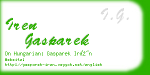 iren gasparek business card